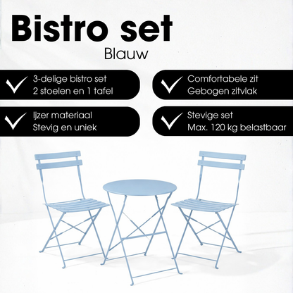 Garden bistro set Laurence Light blue