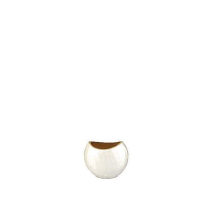 Vase ovale blanc 15x10x12.5cm