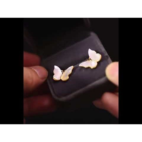 Iridescent Butterfly Shell Stud Earrings