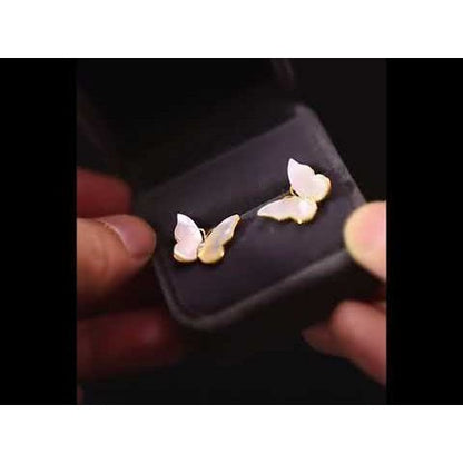 Iridescent Butterfly Shell Stud Earrings