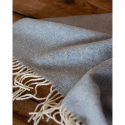 Merino/cashmere Throw Blanket MILANO - blue