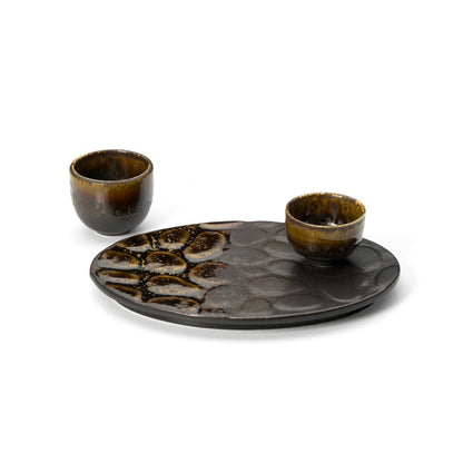 The Merapi Oval Plate - Brown