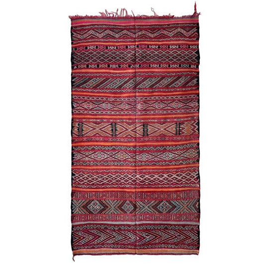 Pure wool Moroccan Kilim Berber rug 150 x 285 cm