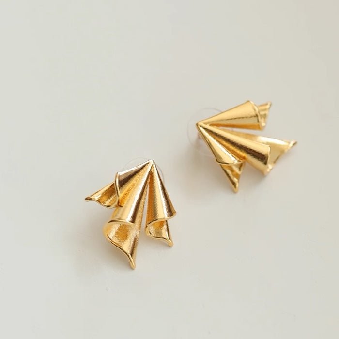 Golden Paper Plane Earrings