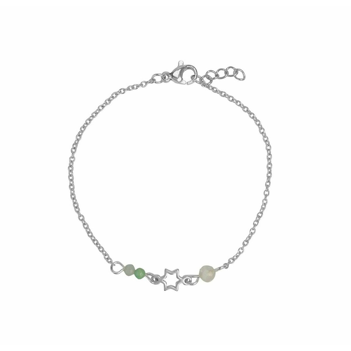 Bracelet Gemstones & Star - Silver