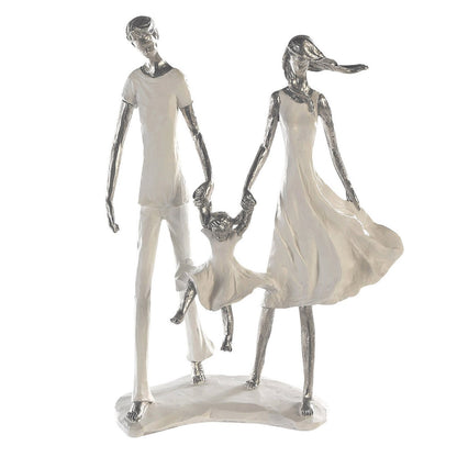 Poly sculpture "Family" white/silver