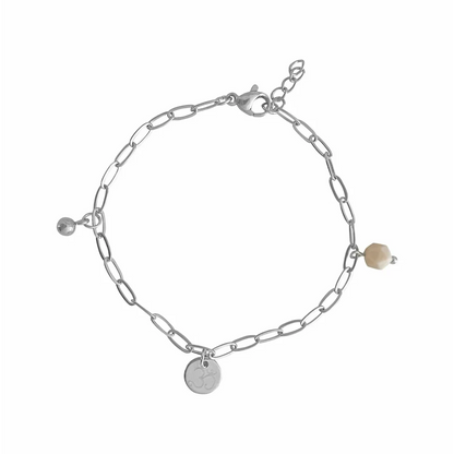 Bracelet Ohm Charm & Jade - Silver