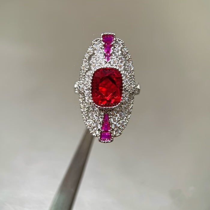 Art Deco Style Ruby Statement Ring