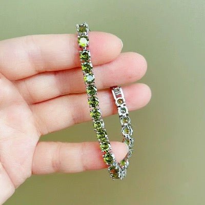 Fancy Sparkling Olive Stone Bracelet