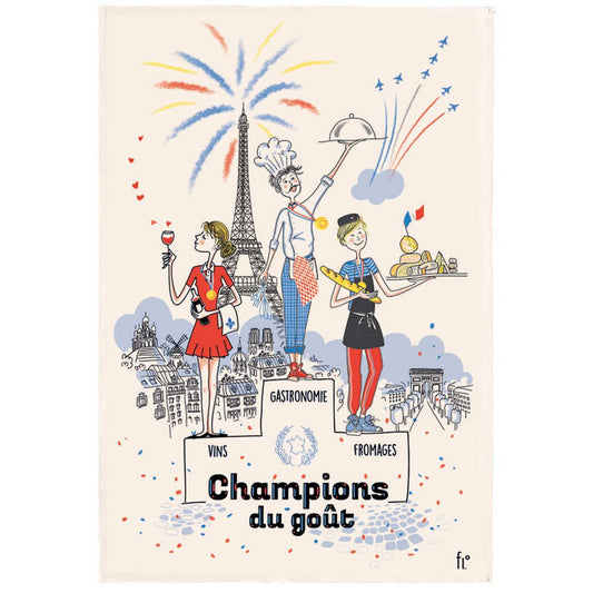 Tea towel The champions of taste Ecru 48 x 72