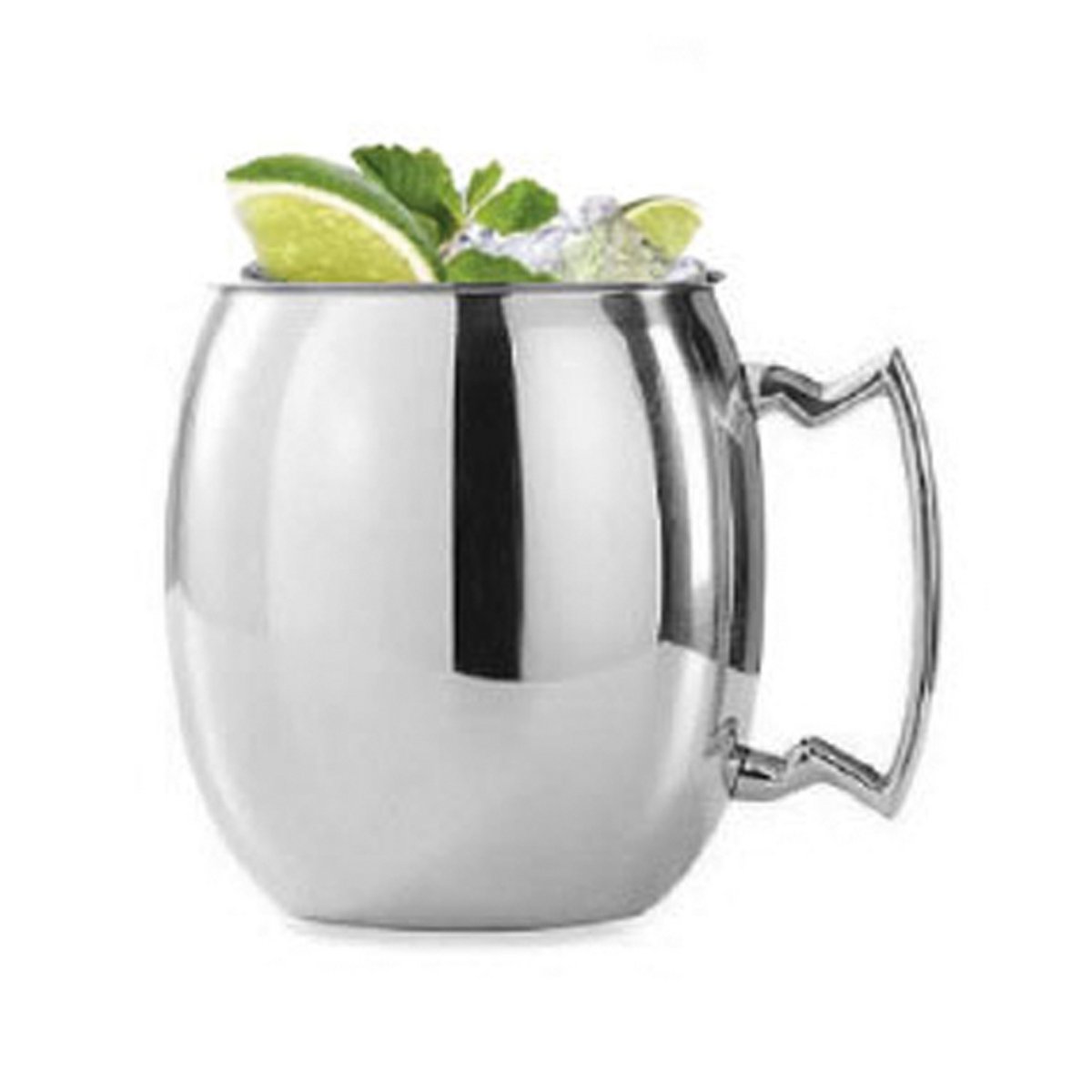 SMOOTH STAINLESS STEEL MUG WITH HANDLE