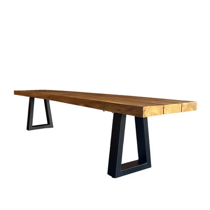 Bench With Iron Legs - Natural - 280