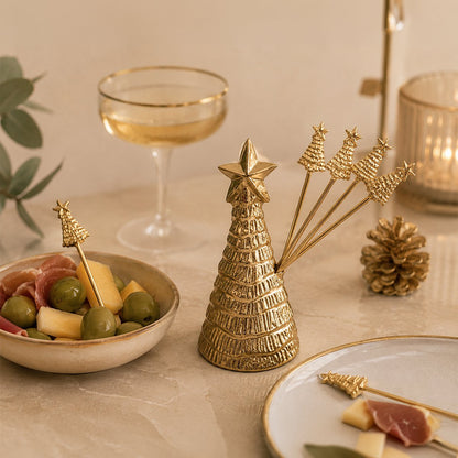 Golden star appetizer picks - set of 6