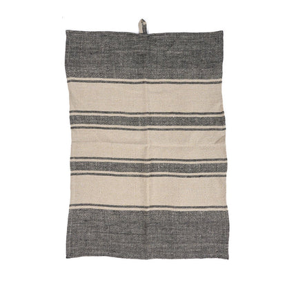 The Linen Dash Kitchen Towel - Natural Black - 50x70