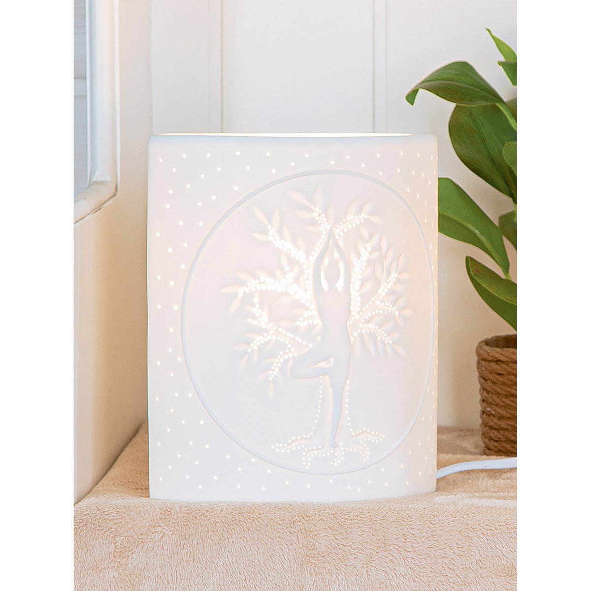 Table lamp Namaste, white H.20 cm