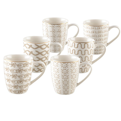 SET OF 6 GEOMETRIC MUGS 350ML