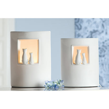 Porcelain lamp "couple of cats"