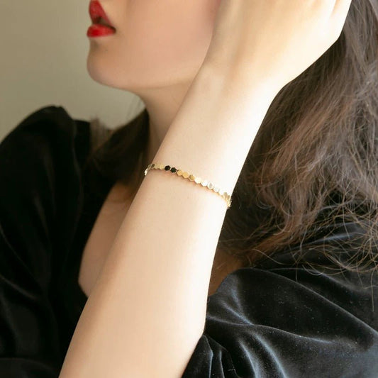 Gold Vermeil Hexagon Chain Bracelets