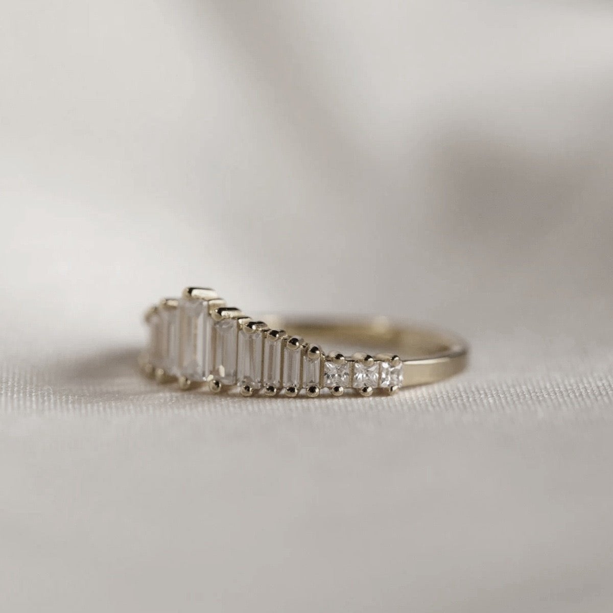 Transition Eternity Rings with Emerald-cut Stones