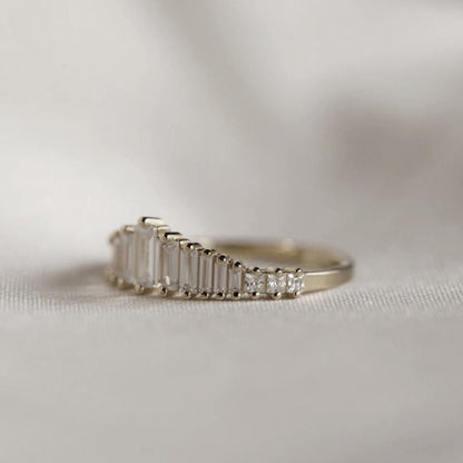 Transition Eternity Rings with Emerald-cut Stones