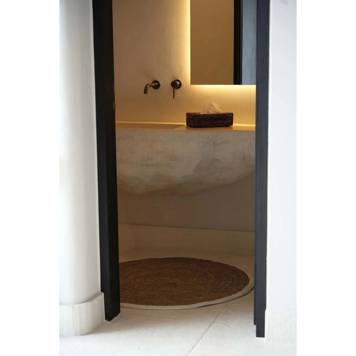 The Seagrass & Cotton Round Carpet - Natural White - 100