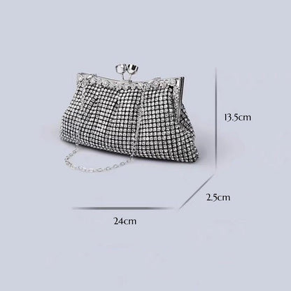 Luxurious Diamond-Look Clutch-Gold n Silver