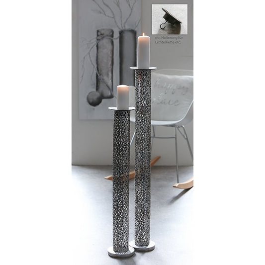 Floor lamp. "Purley" Met.ant.silver H.80cm