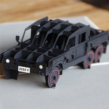 3D Card for Him for Dad - Jeep and Motorbike Design