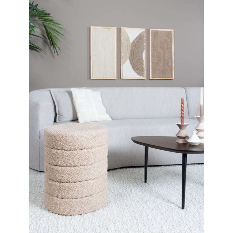 Pouf Rosa Beige 53 x ø43 cm