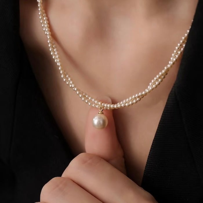 Twisted Pearl Strand Pendant Necklace
