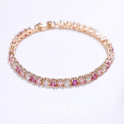 Dazzling Pink Ombré Tennis Bracelet