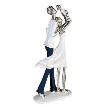 Poly sculpture “Parental Happiness” white/silver