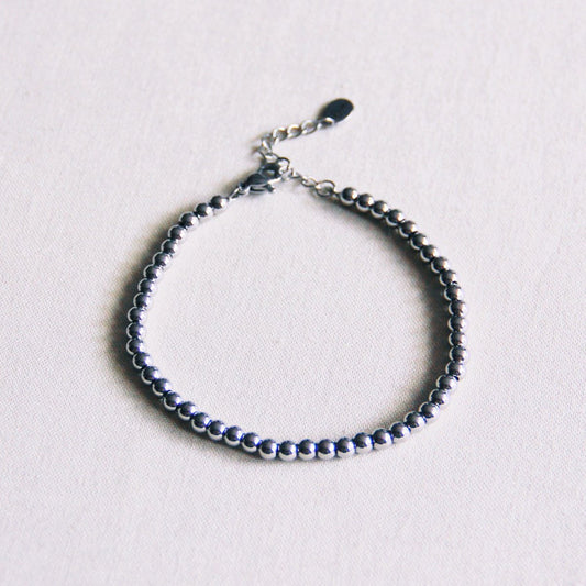 SA816 - Steel beaded bracelet - silver