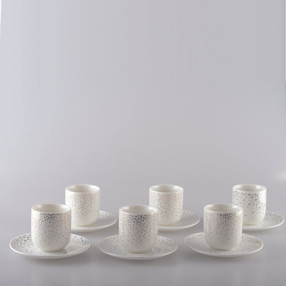 SET 6 COFFEE CUPS 90ML PLUMETIS DORE