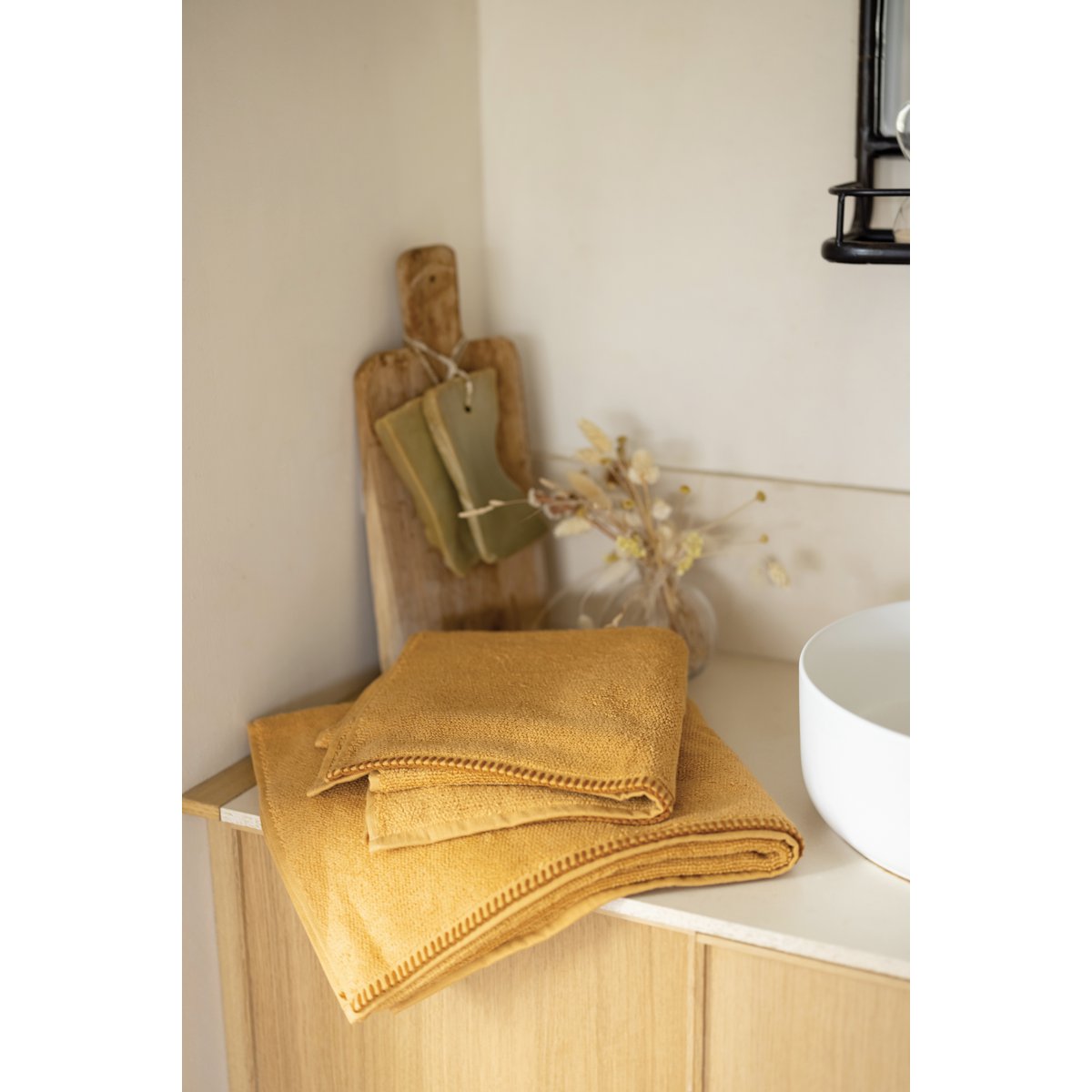 Drap de douche Bora Moutarde 70 x 130