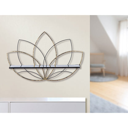 Lotus shelf, black H.37 cm