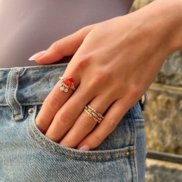 Layered Bamboo Adjustable Ring