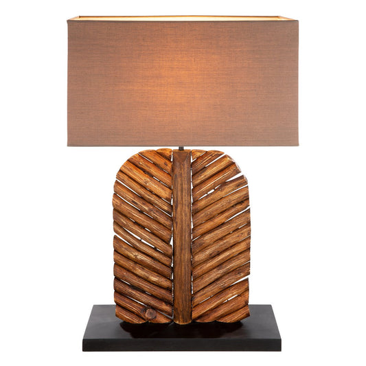 Wooden lamp "Foglia" brown/ black