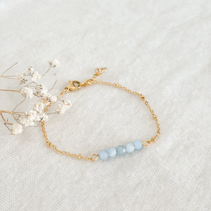 Bracelet Aquamarijn Facet - Gold