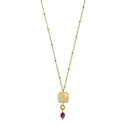 Jade & Garnet Necklace - Gold