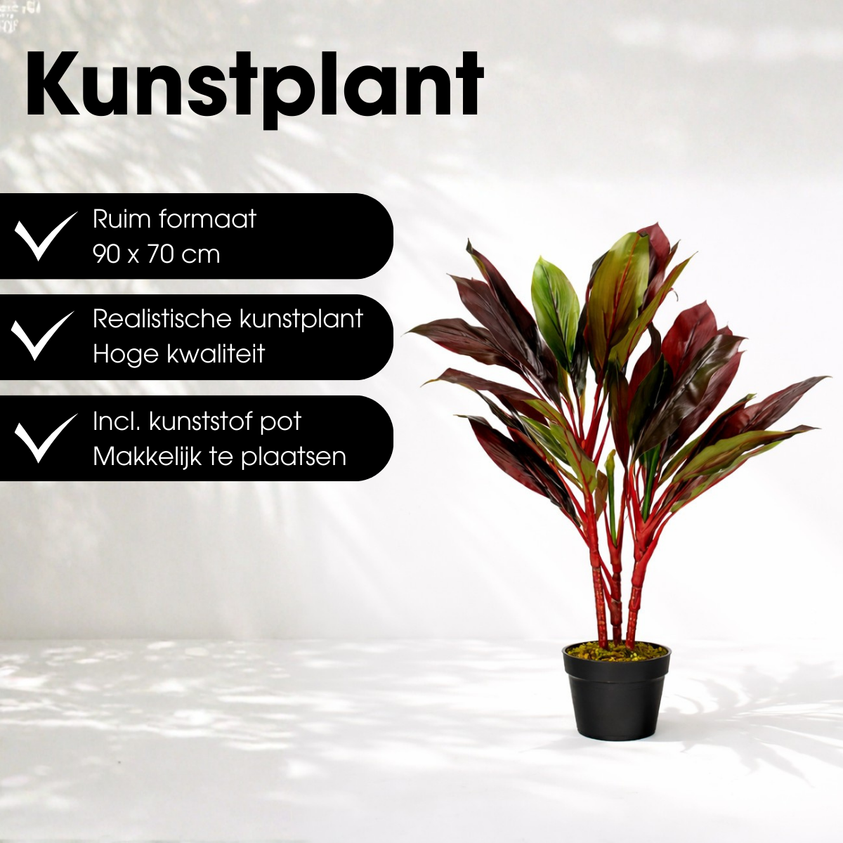 Artificial plant Cordyline Red