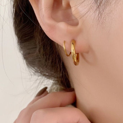 Geometric Spiral Line Earrings