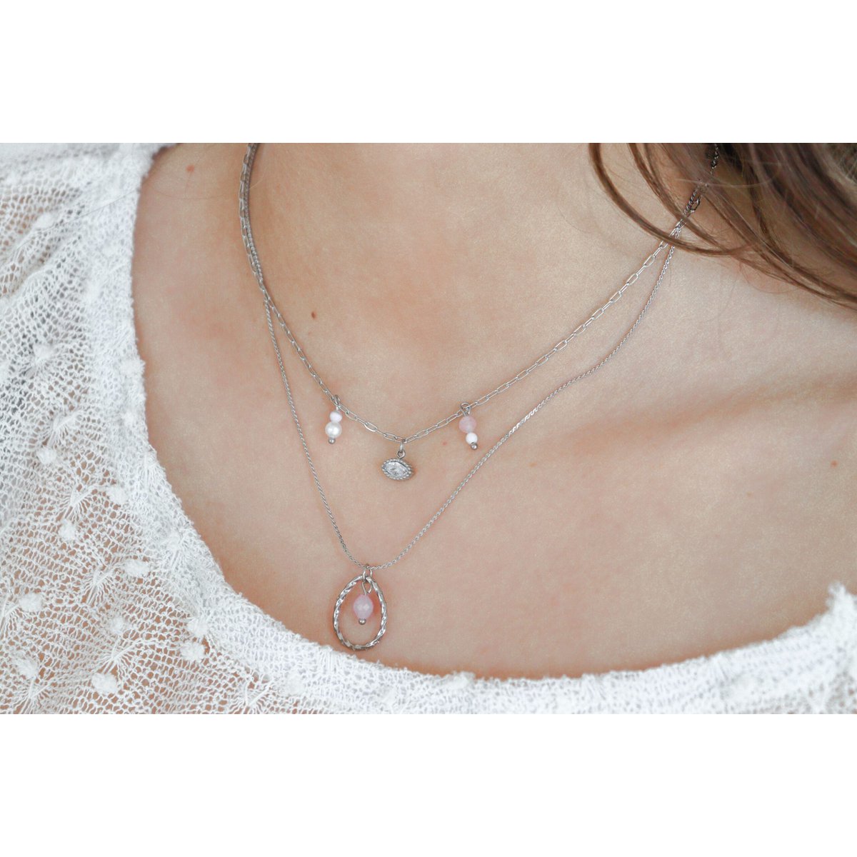 Kunzite Necklace - Silver