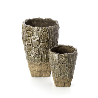 The Rock Texture Vase - Grey Stone - S
