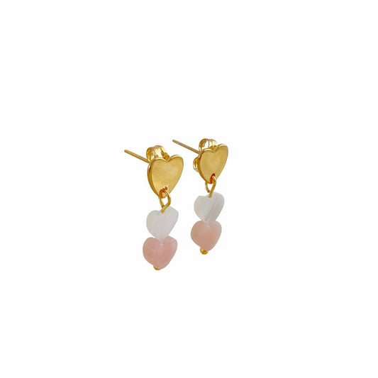 Heart Ear Studs - Gold