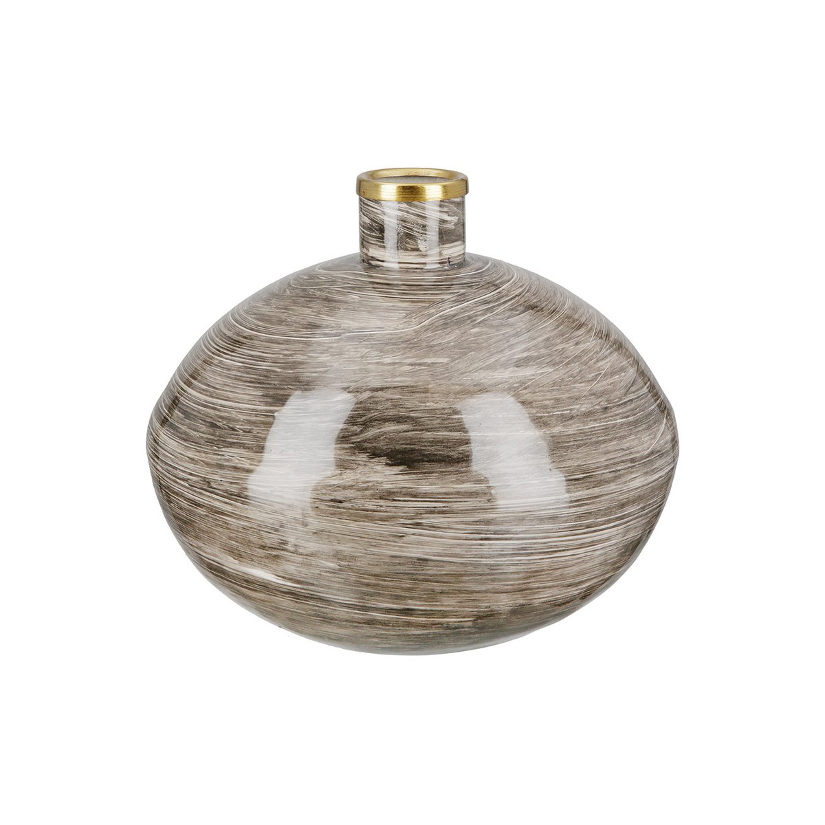 Metal vase bulbous "Stripes"