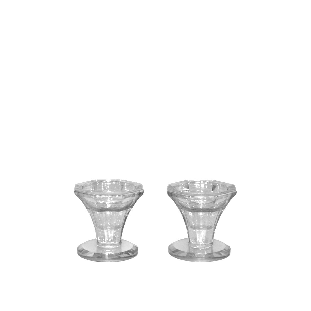 H5.5cm transparent candlesticks - Lot of 2