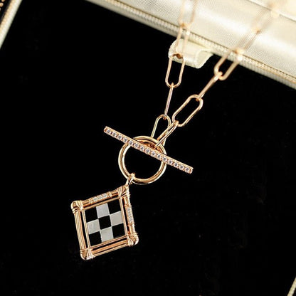 Modern Gallery - Vintage Style Check Board Necklace