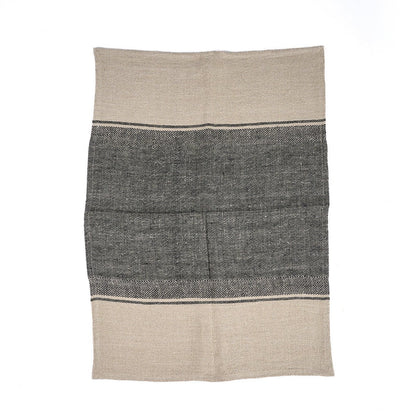 The Linen Moody Kitchen Towel - Natural Black - 50x70