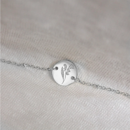 Silver Birth Flower Bracelet (can be ordered per month)